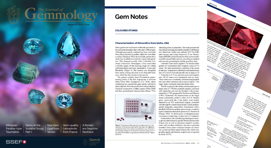 The Journal of Gemmology, Volume 40, No.3, 2026